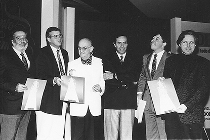 Prêmio Colunistas Rio 1993 - Carlos Prósperi, Andrew Colchin, Jaguar, Jomar Pereira da Silva, Bruno Motta e Luiz Vieira
