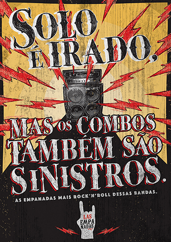Um dos cartazes da série que vai cobrir as paredes da loja Las Empanadas, no Rock in Rio.
