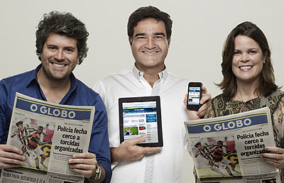 Sérgio Valente e Polika Teixeira comemoraram a entrada da conta do O Globo na DM9 Rio.