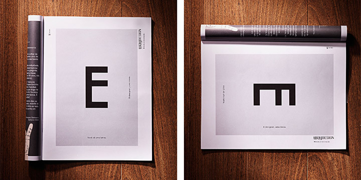 Um dos anúncios da série "Números e Móveis", da Binder para a Way Design, com direção de arte de Cidney Neto.