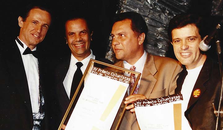Prêmio Colunistas Rio 1996 - Marcio Ehrlich, Maurício Nogueira, Paulo Giovanni e Adilson Xavier