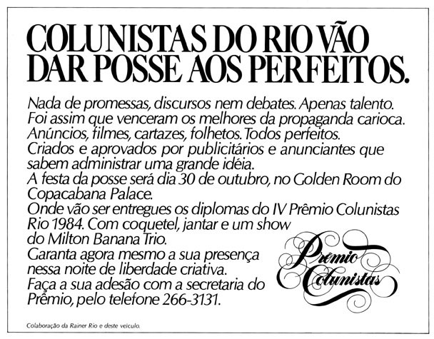 Prêmio Colunistas 1985