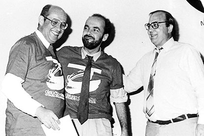 Festa do Prêmio Colunistas Promoção 1987: Claudio Carvalho, com Paulo Kresh e Armando Ferrentini