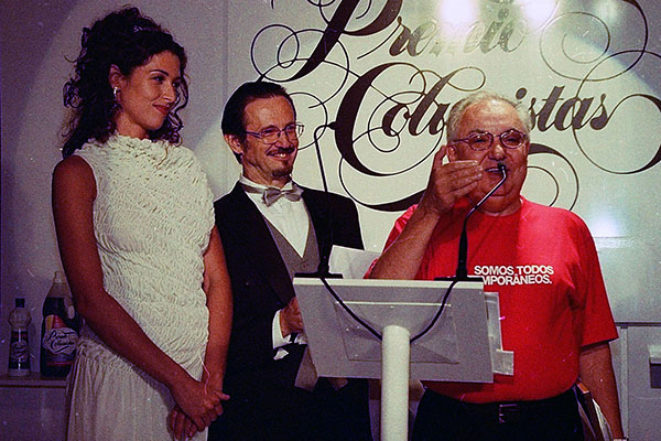 Vanessa Nunes, Marcio Ehrlich e Mauro Matos na festa do Prêmio Colunistas Rio 2000.