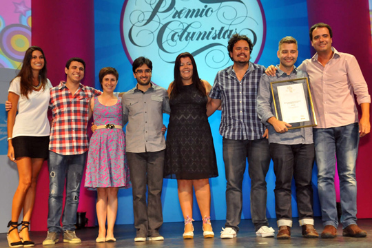 Sonido Eduardo Almeida, presidente do CCRJ. A produtora subiu ao palco com Alessandra Valle, Bernardo Massot, Aghata Machado Mendes, Geraldo Côrtes, Simony Raiol Machado, Márcio Biaso, Lucas Duque e Eduardo Almeida.