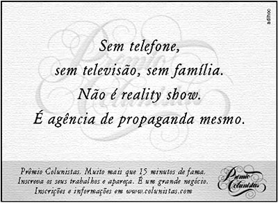 AdHoc para Prêmio Colunistas 2002 - Sem Telefone