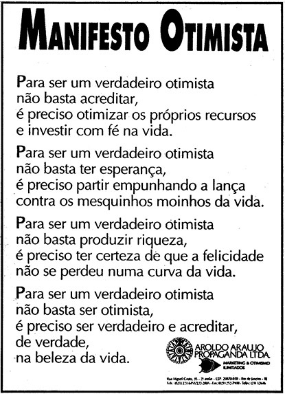 Aroldo Araujo - Manifesto Otimista