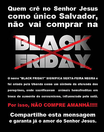 Black Friday é satanismo