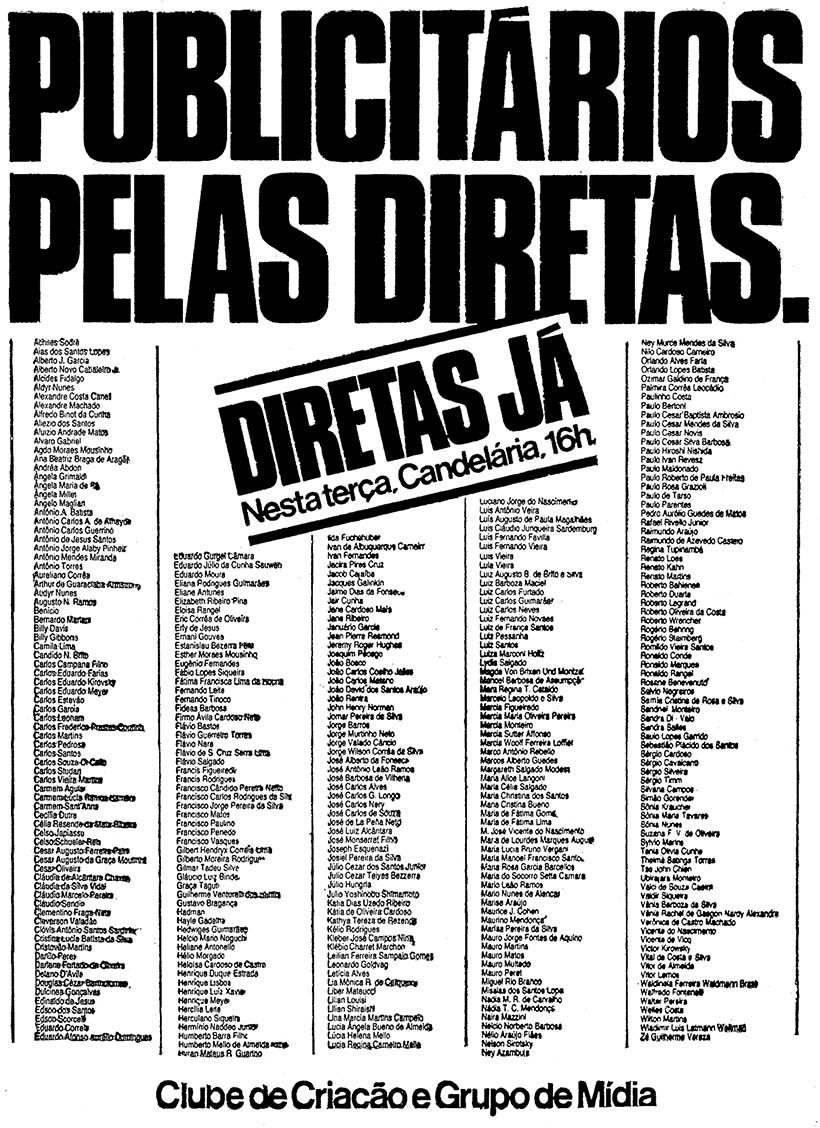 CCRJ e Grupo de Mídia: Publicitários pelas Diretas