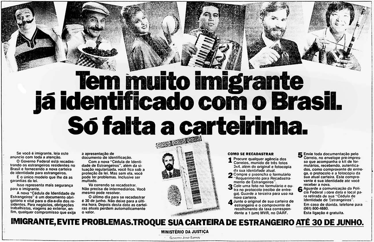 Denison para o Ministério da Justiça: "Tem muito imigrante identificado com o Brasil"