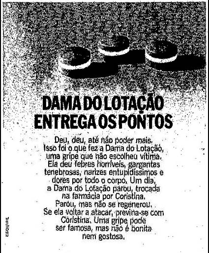 Esquire para Coristina: "Dama do Lotação entrega os pontos"