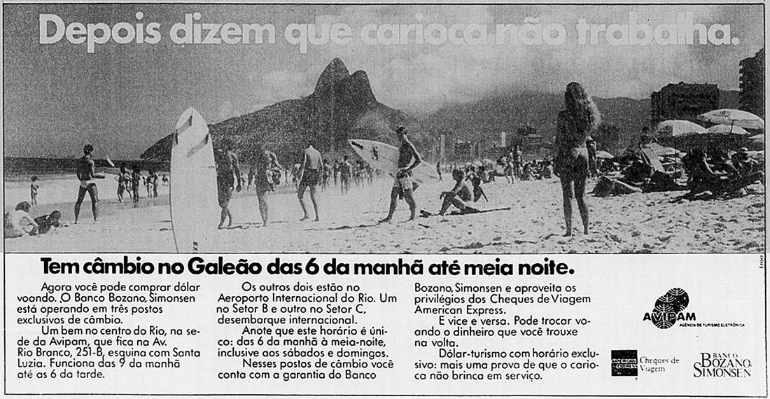 Free para Banco Bozano, Simonsen: "Depois dizem que carioca não trabalha"