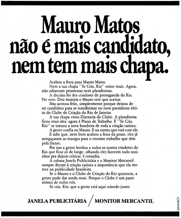 Janela para CCRJ: Mauro Matos não é mais candidato