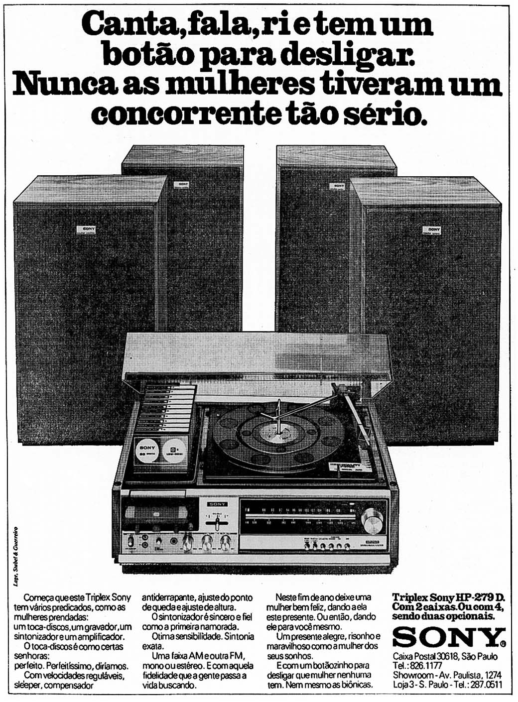 Lage, Stabel & Guerreiro para Sony: "Canta, fala, ri..."