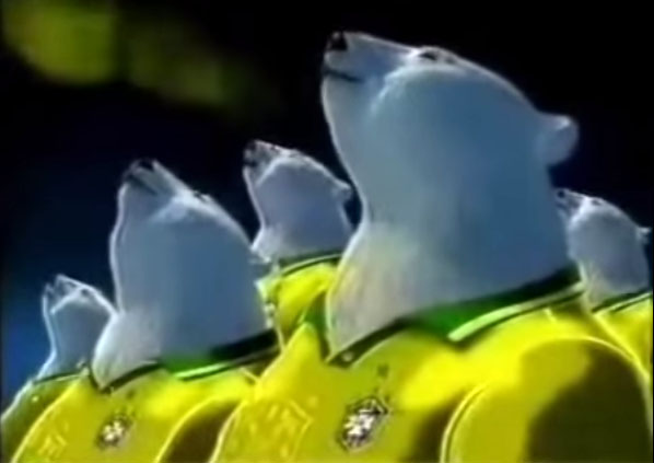 McCann para Coca-Cola na Copa 1994: Ursos com camisa do Brasil