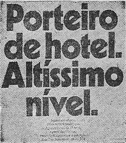 Porteiro de Hotel - Altíssimo Nível