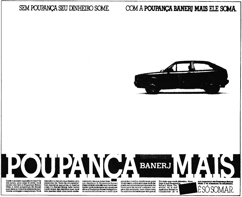 Pubblicità & Esquire para Banerj: Poupança Mais