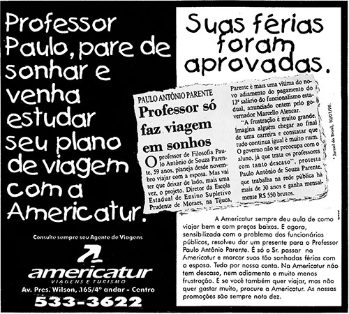 Speroni para Americatur: Professor Paulo...