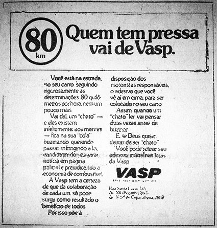 Vasp - Quem tem pressa vai de Vasp