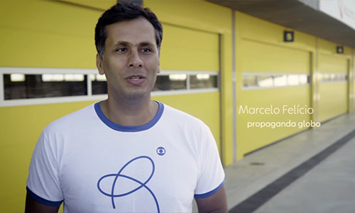Marcelo Felicio, com a camiseta do projeto Respeito