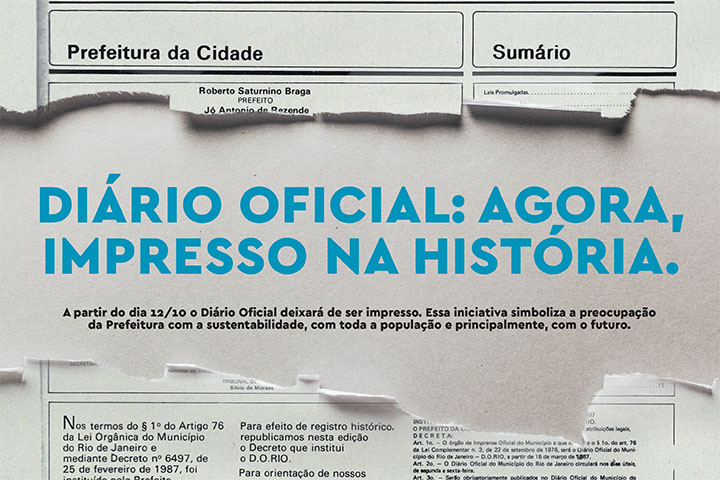 Sobrecapa do Diário Oficial do Rio, pela Binder