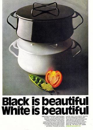 Anúncio da marca Dansk Købenstyle, nos anos 70.