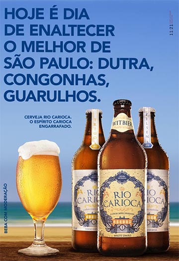 Post da Onzevinteum para a Rio Carioca, em homenagem ao aniversário de São Paulo.