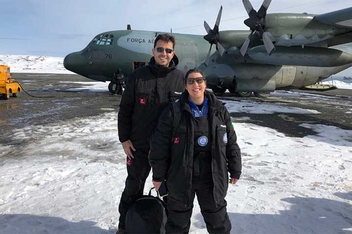Tony Rangel e Thais Barreto na Antartida (Bioma)