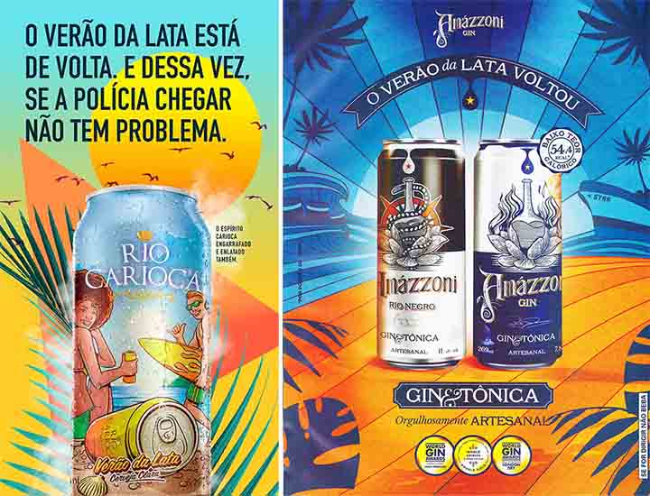 "Verão da Lata", pela 11:21 para a cerveja Rio Carioca e pela Amázzoni Gin