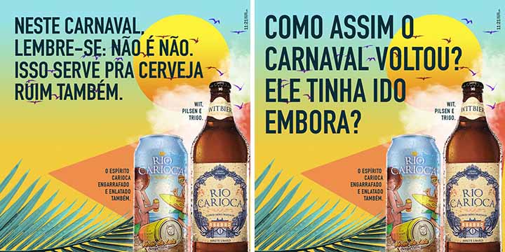 Peças da campanha "Carnaverão da Lata", da 11:21 para a Rio Carioca