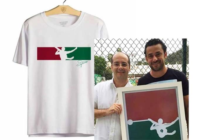 Gustavo Giggio e a camiseta do Fluminense para o Fred