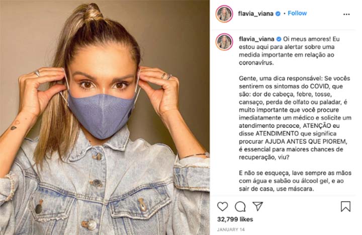 Flavia Viana no Instagram para Calia e Secom