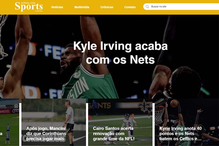 Jornal dos Sports, como site, em Curitiba