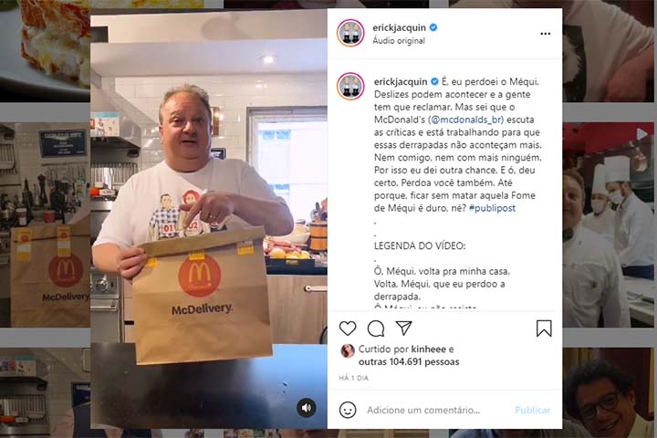 Erick Jacquin aceita os pedidos de desculpas do McDonald's