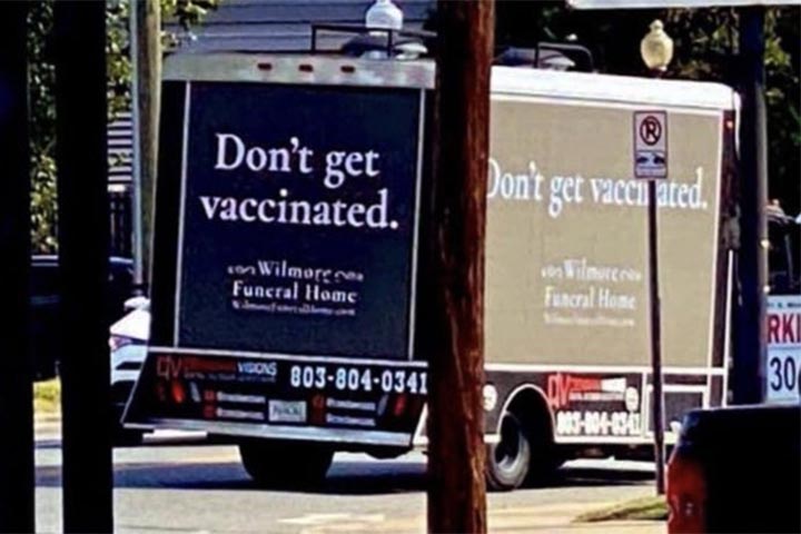 Wilmore Funeral Home - Don't get vaccinated.