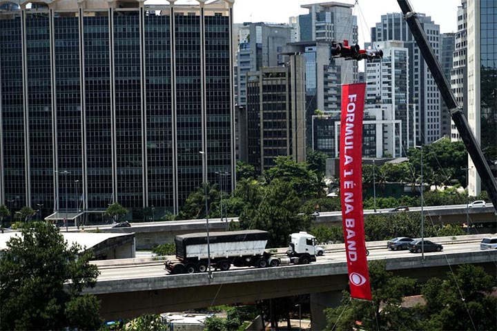Ação da Band para a F1, em São Paulo